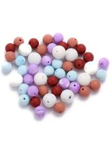 1 套矽膠珠散珠 Diy 珠寶製作彩色配件