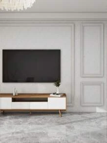 1 件复古风格白色哑光纹理自粘壁纸，带欧式图案，用于橱柜、书桌、椅子和背景墙的家居装饰，翻新贴纸撕掉墙板、墙纸、壁纸、春季装饰物品让您的家焕然一新，节日装饰贴纸礼物生日毕业 - 白色 - 查看 4