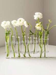 8pcs/Set Transparent Hydroponic Test Tube Flower Vase, Bendable Decorative Vase For Fresh Flowers - Clear - View 4