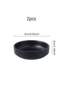 2pcs Black Leaf Shaped Seasoning Dishes, Sauce Dipping Bowl, Appetizer Plates,Kitchen,Christmas Gift,School Supplies