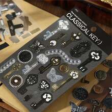 1 Pack Of 2 Pcs Coated Paper Stickers Time Retrospective Series Mechanical Accessories Parts Material Handbook Decoration Stickers - Multicolor - View 8