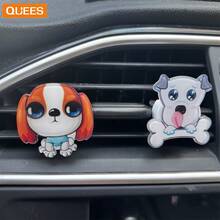 Quees Set Of 2 Dog Shaped Car Air Vent Clips For Aromatherapy, Suitable For Valentine's Day, Father's Day, Christmas - Bone Combination - View 2