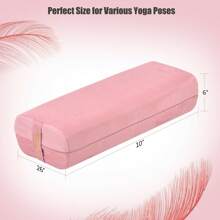 Yoga Bolster Pillow With Washable Cover And Carry Handle - Pink - View 4