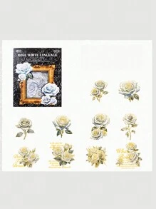 1包20張復古夢幻玫瑰禮品系列燙金植物花卉貼紙，開學貼紙，剪貼簿用品，趣味貼紙，筆電貼紙，Kindle貼紙，手機貼紙，學校用品 - 彩色 - 查看 8