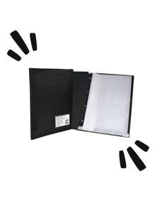 Pasta Catálogo Preta Com 50 Envelopes Plásticos ACP - Preto - Visão 2