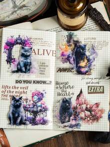 寵物黑貓系列裝飾貼紙,20入隨機包裝 - 彩色 - 查看 6