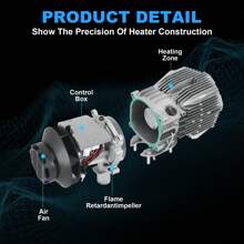 3KW 12V&24V Air Heater Night Parking W/ Remote LCD Monitor For Car Van RV - Blue - View 3