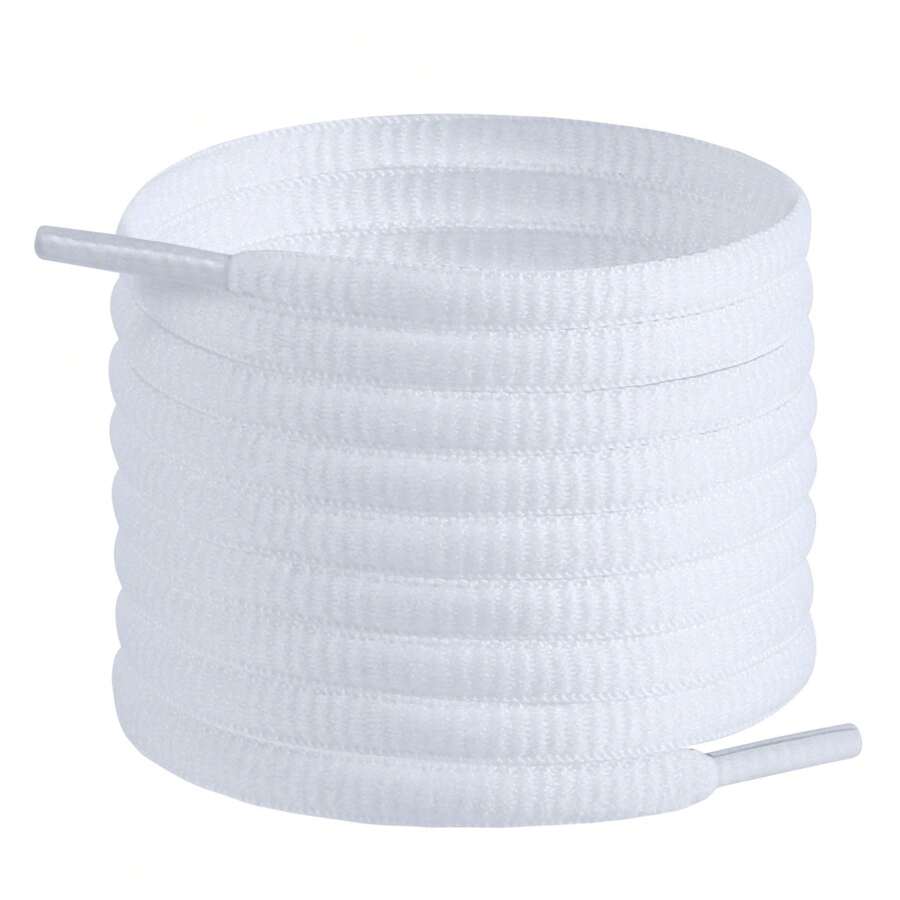 ZHENTOR 1雙白色圓形半鞋帶，適用於運動鞋、粗跟鞋、籃球鞋或休閒鞋 - 超白色 - 查看 1