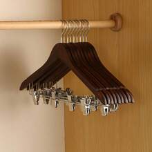 5/10 First-Class Solid Wood Adult Solid Wood Clothes Hangers, High-End Clothing Store Hotel Retro Clothes Hangers With Trouser Racks - Redwood - View 6