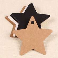 Five-Pointed Star Tag Christmas Holiday Wedding Small Label 6*6CM Bookmark Handmade Pendant 100pcs - Multicolor - View 2