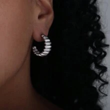 1pair Simple And Fashionable Geometric Asymmetric Ladies' Earrings/Ear Studs, Perfect For European And American-Style Cross-Border Holiday Parties - Geometric Earrings - View 7