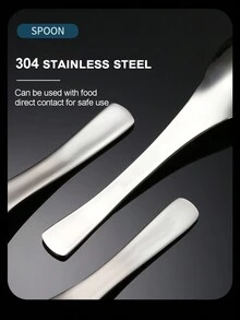 1pc/6PCS 6.57英寸304不锈钢加厚伯爵灰勺、汤勺、不锈钢咖啡勺、简约奶勺、现代搅拌勺、可重复使用勺子、可洗甜品勺、食堂酒店餐具、餐厅餐具、