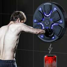 智能音樂拳擊機掛式拳擊訓練器牆式拳擊目標墊,適用於家庭 - 黑色 - 查看 11