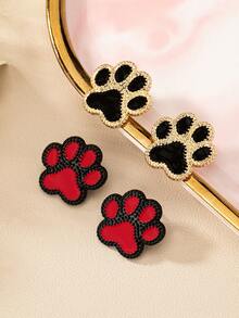 1對時尚爪形耳釘,多種風格選擇 - 金黃色 - 查看 4