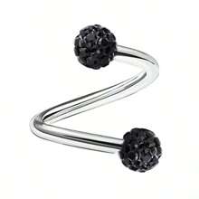 1 個不銹鋼 S 形螺旋耳軟骨耳環、labret 嘴唇和鼻子穿孔身體首飾 - 風格1 - 查看 14