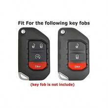 YuliSpy For  Key Fob Cover Premium Soft Full Protection Key Shell Key Case For  2020 2021 Gladiator JT Sahara JLU 2018-2021  JL JLU Rubicon - Red - View 2