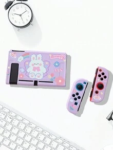 海贼王卡通个性化图案保护套 NS游戏机手柄配件 防摔TPU软壳 紫色外壳 兼容Switch - 彩色 - 查看 4
