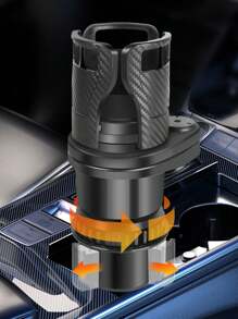 1入組汽車置物杯架,多功能旋轉汽車中控臺飲料架跨境一分為二雙層收納架杯架 - 黑色 - 查看 5