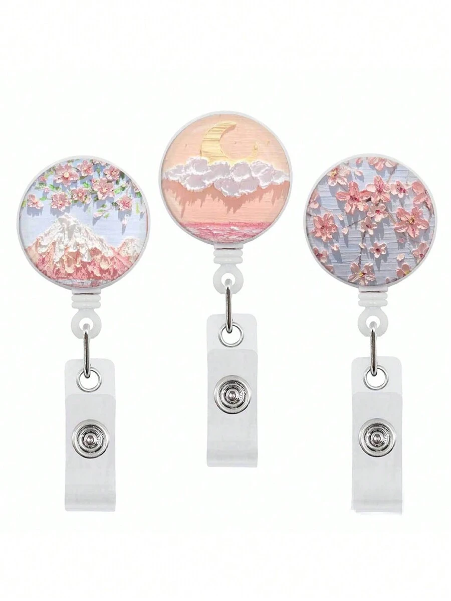 1 件可扩展油画风格身份证/卡夹收纳袋，休闲设计，单个/随机发货