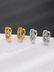 1pc Copper With CZ Ear Cuff Cross Multilayer Clip Drop Earrings For Women - Drop Ear Cuff - View 9