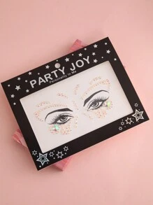 Party Joy 1個眼、臉部蝴蝶面具貼紙,用於節日派對,性感鑽石膠貼紙,樹脂寶石貼紙,暫時紋身胸貼,適用於裝飾化妝舞蹈 - 彩色 - 查看 5