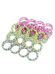 1個節省空間的掛衣架,配有28個彩色紙管衣架,非常適合圍巾、領帶和絲巾的收納和家居整理(隨機彩虹顏色) - 彩色 - 查看 5