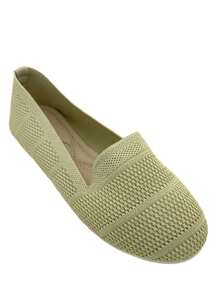 Ladies Fashion Perforated Knit Ballet Flats