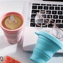 1pc Outdoors Collapsible Water Cup150ML Silicone Collapsible Water Cup  Portable & Anti-Fall, High Temperature Resistant! - Pink - View 7