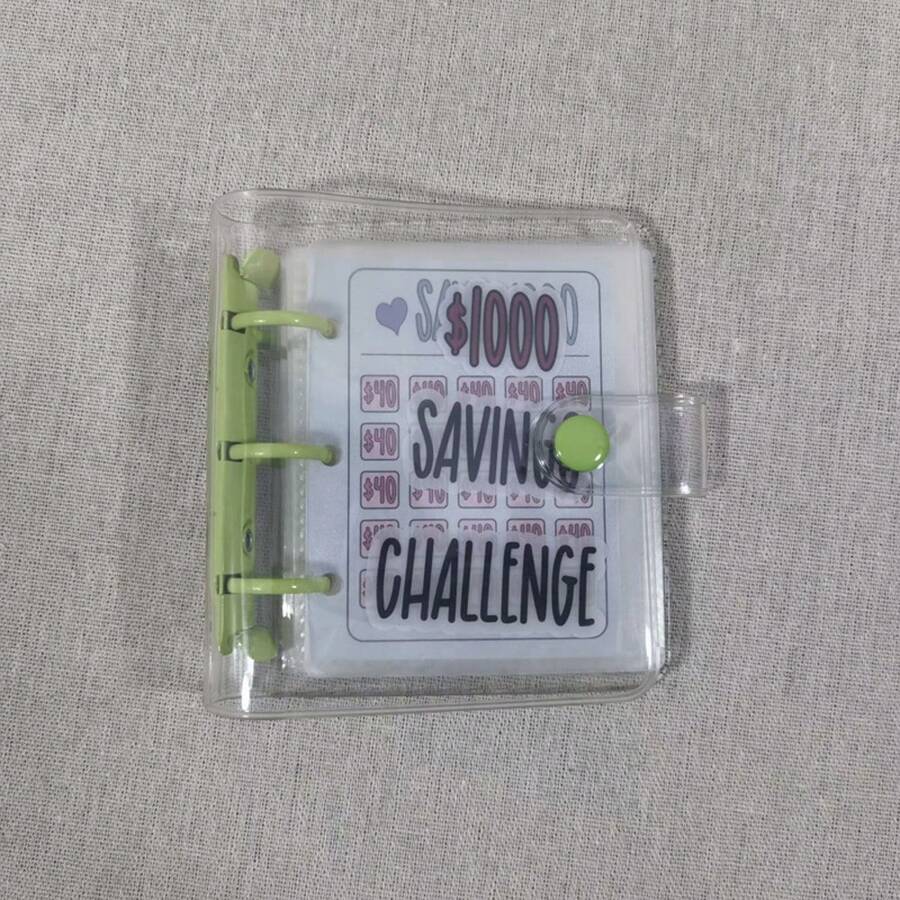 新 Savings Binder 1000 美元現金儲蓄挑戰日記創意省錢規劃師 - 綠色1000美金 - 查看 1