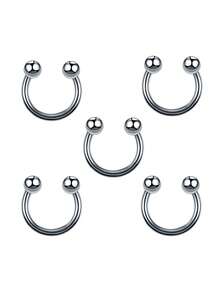 12入組身體穿孔配件,包括肚臍環、乳房環、鼻環、舌釘、唇釘、眉毛釘、耳釘,時尚朋克風格身體裝飾,個性化穿孔飾品,適用於女性珠寶配件、情侶禮物、朋友禮物、姐妹禮物、有趣禮物、女性禮物 - 銀色 - 查看 4