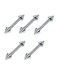 12入組身體穿孔配件,包括肚臍環、乳房環、鼻環、舌釘、唇釘、眉毛釘、耳釘,時尚朋克風格身體裝飾,個性化穿孔飾品,適用於女性珠寶配件、情侶禮物、朋友禮物、姐妹禮物、有趣禮物、女性禮物 - 銀色 - 查看 5