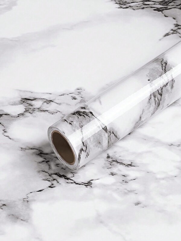 1 Roll Thick Matte Self-Adhesive Contact Paper Waterproof Marble Black White Wallpaper Furniture Kitchen Countertop Rock Wall Stickers
