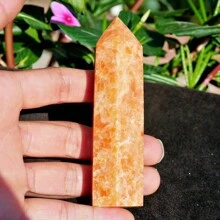 1入110克天然太陽石水晶尖塔方尖棒,6面形狀,適用於冥想靈氣飾品,家居裝飾,礦物樣本水晶療癒皇冠脈輪紅寶石寶石禮物,適用於獅子座和天秤座 - 110g - 查看 4