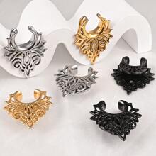 2 Piezas Túneles Para Orejas Con Tapón De Acero Inoxidable Y Diseño De Agujero, Calibradores De Silla Estiradora Para Expansor De Lóbulo De Oreja, Joyería Del Cuerpo De La Perforación - Hueco - Ver 10