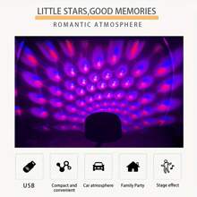 1入組音樂控制usb汽車星光led天頂星夜燈投影機氛圍燈usb裝飾燈 - 黑色 - 查看 6