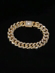 1pc European And American Miami Fashion Hip-Hop 12mm Bracelet Men'S Street Necklace Sweater Chain Multiple Sizes - Yellow Gold - View 14