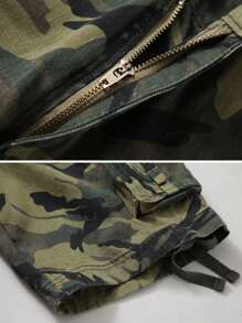Men'S Camo Multi-Pocket Relaxed Fit Casual Shorts,Outdoor Camouflage Twill Cargo Shorts 11" Inseam(No Belt) - A迷彩 - 查看 5