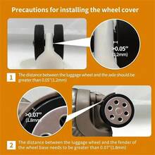 8入組旅行行李箱輪,椅輪保護套,完美行李箱輪套,旅行必備配件 - 黑色 - 查看 7