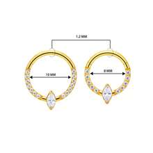 G23純鈦氧化鋯鼻環,男女皆宜的無縫鼻環,適用於體穿珠寶飾品 - 立方氧化鋯隔環 - 查看 2