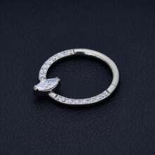 G23純鈦氧化鋯鼻環,男女皆宜的無縫鼻環,適用於體穿珠寶飾品 - 立方氧化鋯隔環 - 查看 4