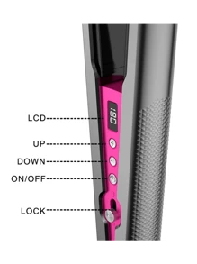 Plancha Profesional Para Cabello Calentamiento Rápido, ceramica, pamtalla LCD - Gris - Ver 4