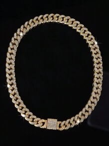 1pc European And American Miami Fashion Hip-Hop 12mm Bracelet Men'S Street Necklace Sweater Chain Multiple Sizes - Yellow Gold - View 18