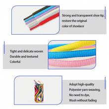 ZHENTOR 1雙白色圓形半鞋帶，適用於運動鞋、粗跟鞋、籃球鞋或休閒鞋 - 超白色 - 查看 4