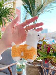 1入可愛的羊駝掛件鑰匙扣毛絨玩具,小尺寸羊駝娃娃鑰匙扣小禮物 - 黃色 - 查看 4