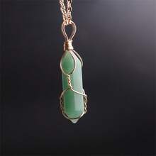 1個六角形人造水晶吊墜手工藝,天然石頭包絲玫瑰石英尖六角柱吊墜項鍊,女性用於製作療癒能量首飾和項鍊製作的掉貨 - 繞線吊墜項鍊 - 查看 5