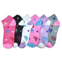 Kit 12 Pares de Meias Soquete Adulto Feminina Estampada Cores Delicadas