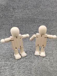 3 Pieces Of Wooden White Embryo Diy Wooden Figurines With Multiple Shapes And Free Deformation, Fun Ornaments, Wooden Ornaments - Wood Color - View 3