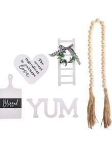 Simple Farmhouse Style Home Family Set, Layered Tray Decoration Pvc Crafts Home Tabletop Ornament 1 Set - Multicolor - View 6