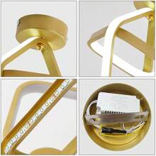 24w Led 吸頂燈,現代化金屬吸頂燈,金色方形吊燈裝置,適用於客廳飯廳臥室裝飾,冷白光6000k - 金色 - 查看 2