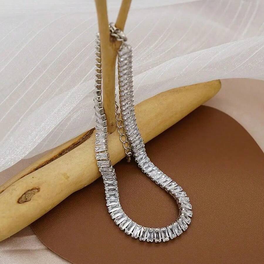 Gargantilha Choker Corrente Feminina Colares Feminino Pedras - Dourado - Visão 1